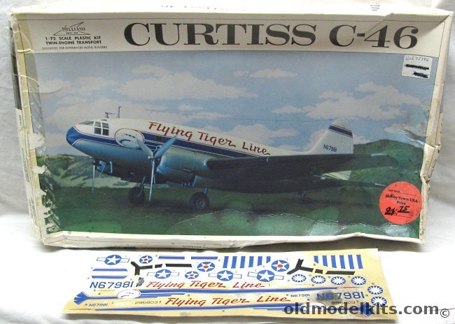 Williams Brothers 1/72 Curtiss C-46 Commando - USAAF / Flying Tigers or Chinese Air Force, 72-346 plastic model kit